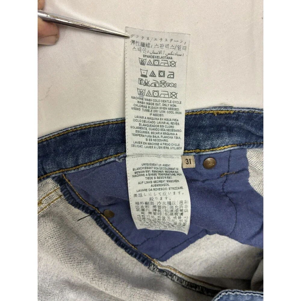 GUESS Men's Distressed Blue Denim Jogger Jeans Size 31 Stretch Tapered Cuffed